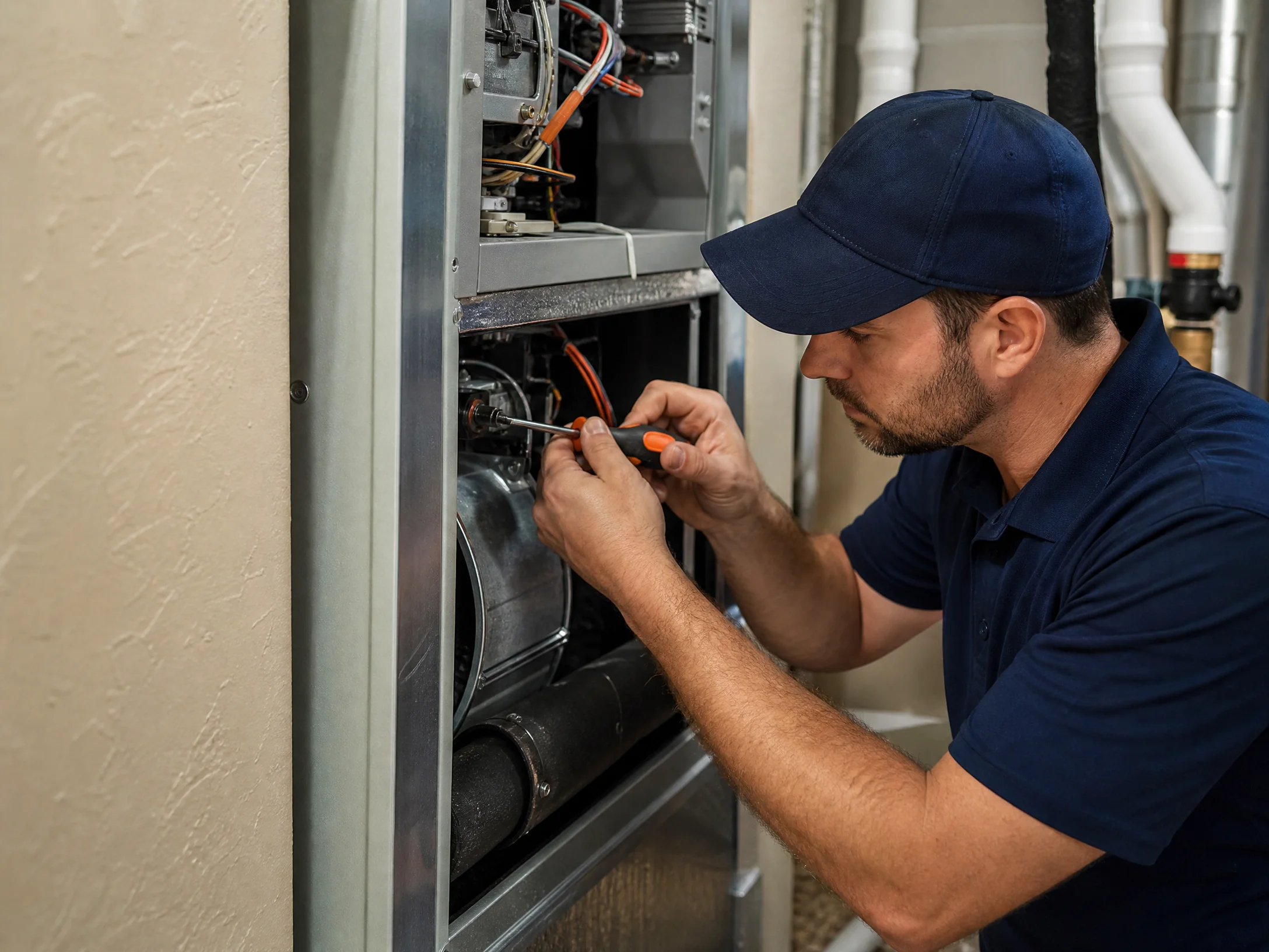 HVAC technician at work